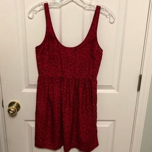 Anthro Cooperative Heart-Pattern Red Dress - Sz. S